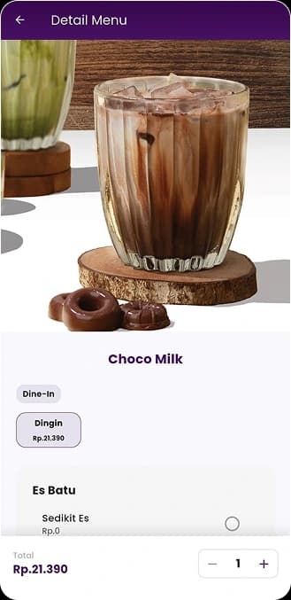 Detail Menu Screen